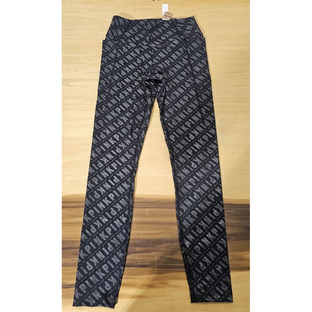 NWT Victoria's Secret Pink Active ULTIMATE High Waist Leggings Allover Logo S